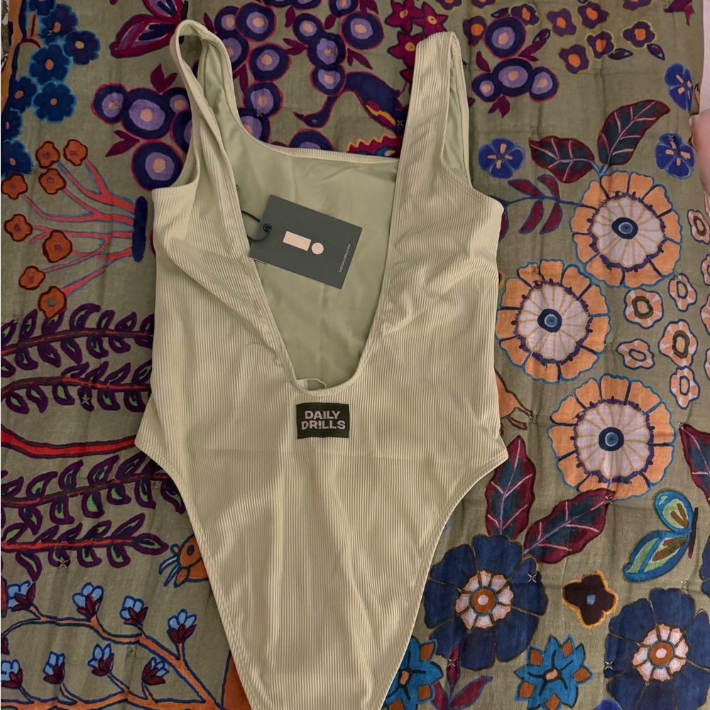 Mint Ribbed Daily Drills One Piece Swimsuit
